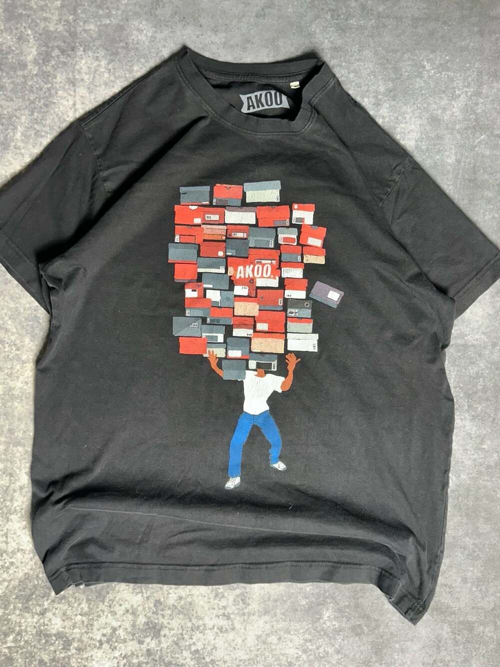 AKOO Black Sneaker Box Graphic T-Shirt XL